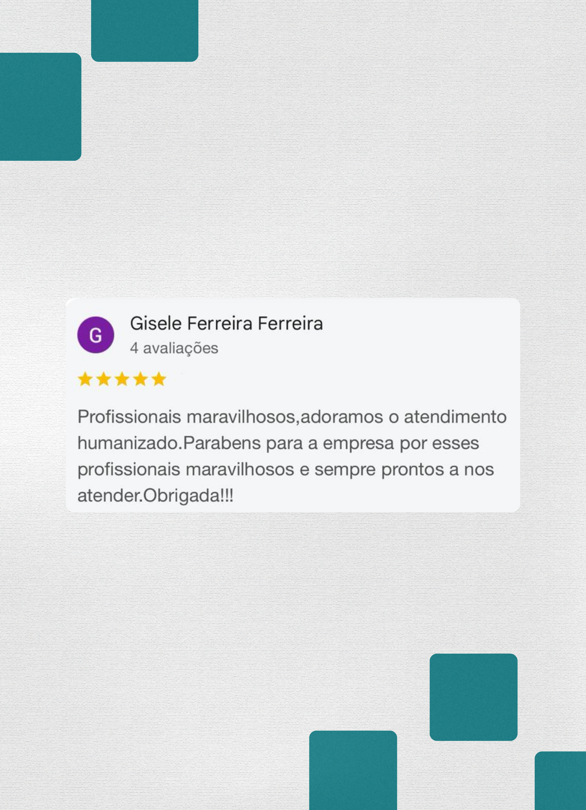Feedback de paciente destacando o cuidado recebido pela Conformed