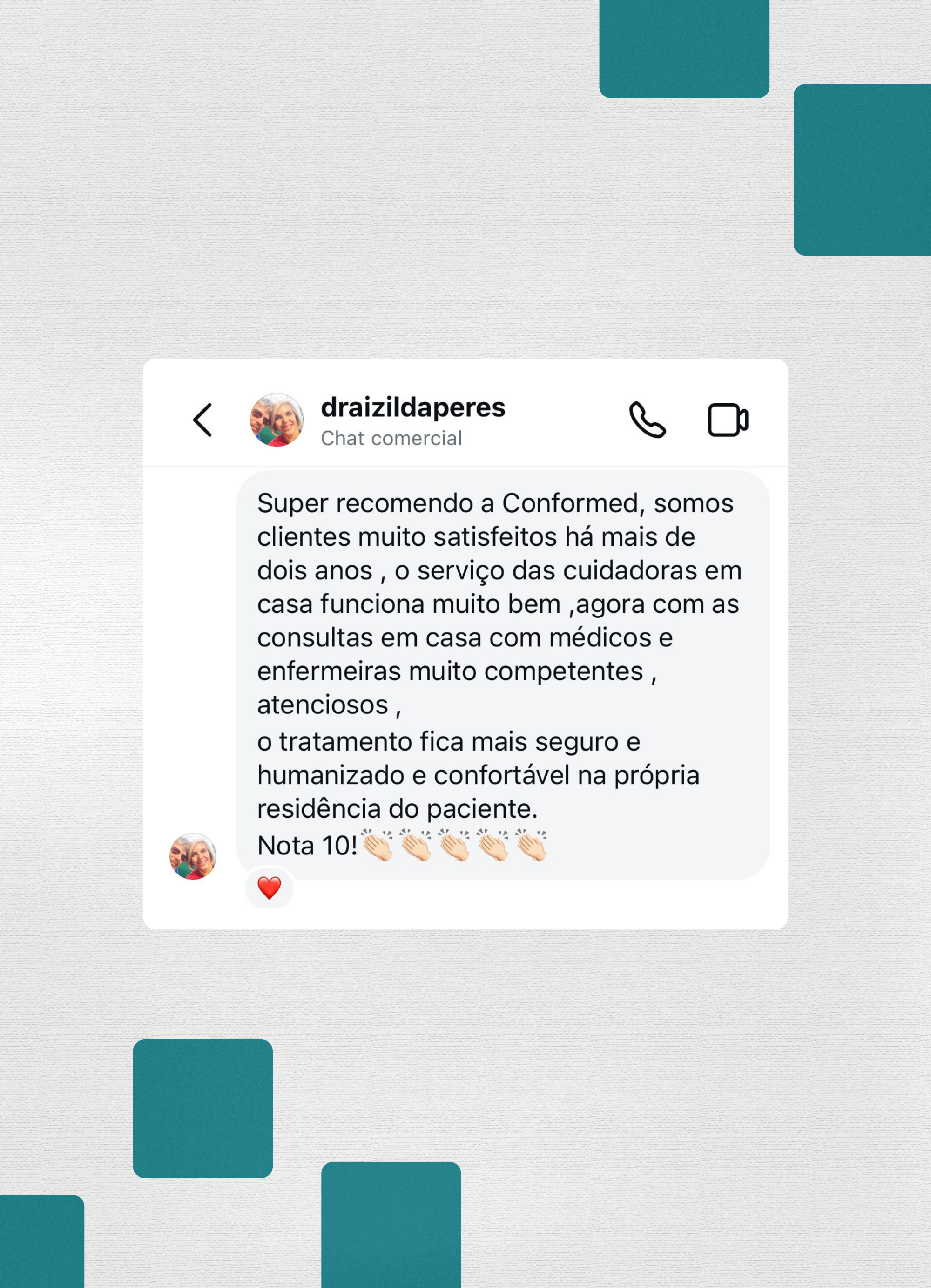 Depoimento sobre a qualidade e atenção no cuidado domiciliar